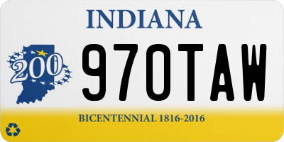 IN license plate 970TAW