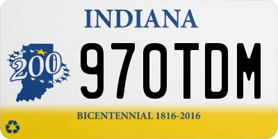 IN license plate 970TDM