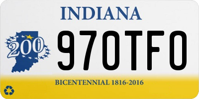 IN license plate 970TFO