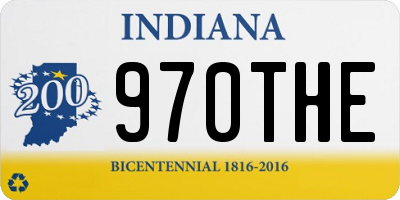 IN license plate 970THE