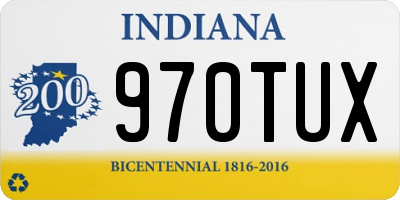 IN license plate 970TUX