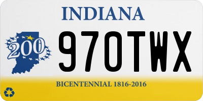 IN license plate 970TWX