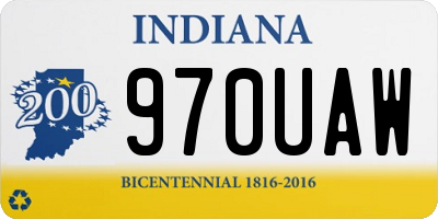 IN license plate 970UAW