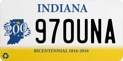 IN license plate 970UNA