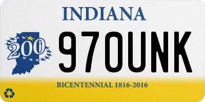 IN license plate 970UNK