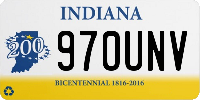 IN license plate 970UNV