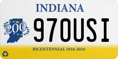 IN license plate 970USI