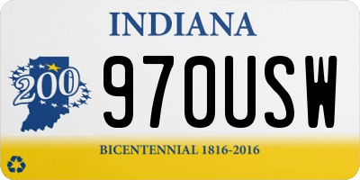 IN license plate 970USW