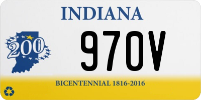 IN license plate 970V