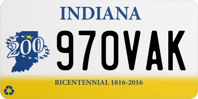 IN license plate 970VAK