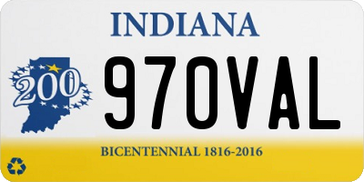 IN license plate 970VAL