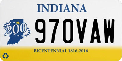 IN license plate 970VAW