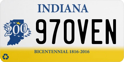 IN license plate 970VEN