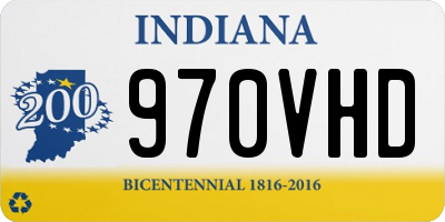 IN license plate 970VHD