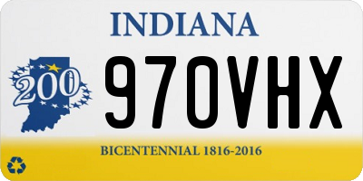 IN license plate 970VHX