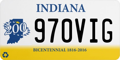IN license plate 970VIG