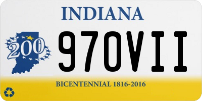 IN license plate 970VII