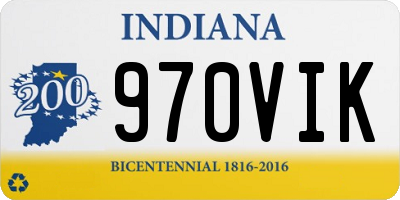 IN license plate 970VIK