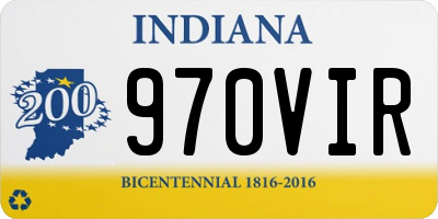 IN license plate 970VIR