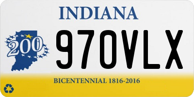 IN license plate 970VLX