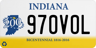 IN license plate 970VOL