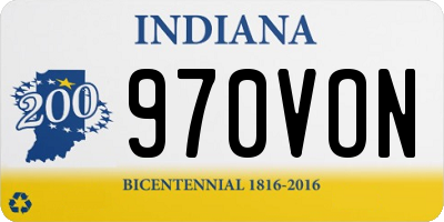 IN license plate 970VON