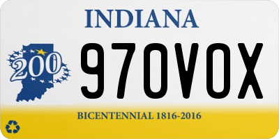IN license plate 970VOX