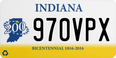 IN license plate 970VPX