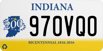 IN license plate 970VQO