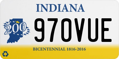 IN license plate 970VUE