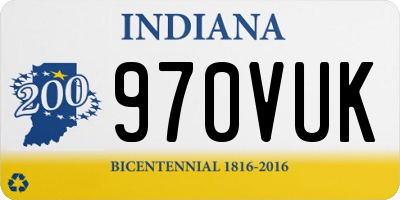 IN license plate 970VUK