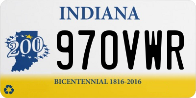 IN license plate 970VWR