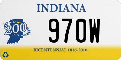 IN license plate 970W