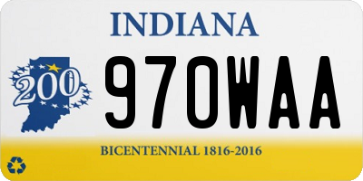 IN license plate 970WAA