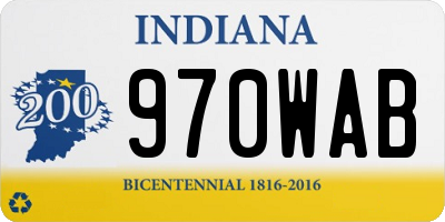 IN license plate 970WAB
