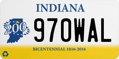 IN license plate 970WAL