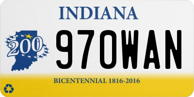 IN license plate 970WAN