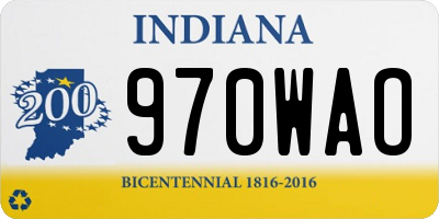 IN license plate 970WAO
