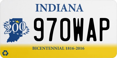 IN license plate 970WAP