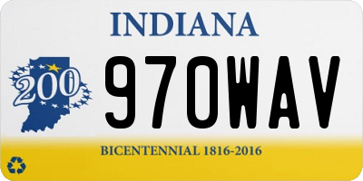 IN license plate 970WAV