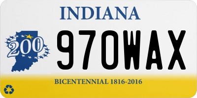 IN license plate 970WAX