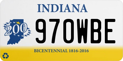 IN license plate 970WBE