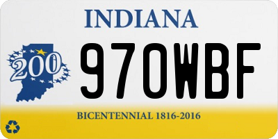 IN license plate 970WBF
