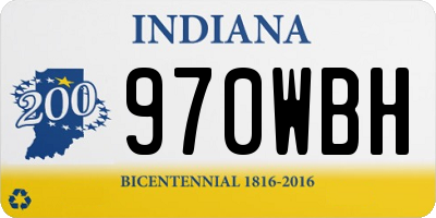 IN license plate 970WBH
