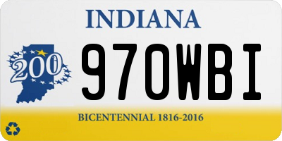 IN license plate 970WBI