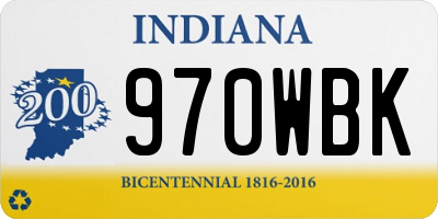 IN license plate 970WBK