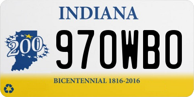 IN license plate 970WBO