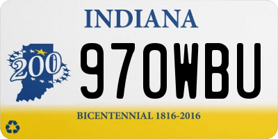 IN license plate 970WBU