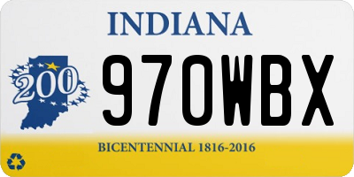 IN license plate 970WBX