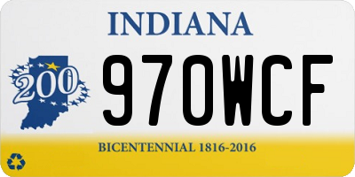 IN license plate 970WCF